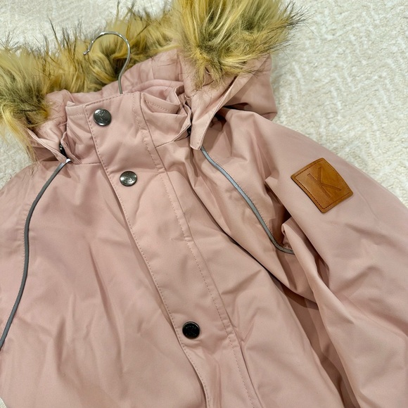 Kids Pink Snowsuit with Faux Fur Trim 💗 - Picture 2 of 5